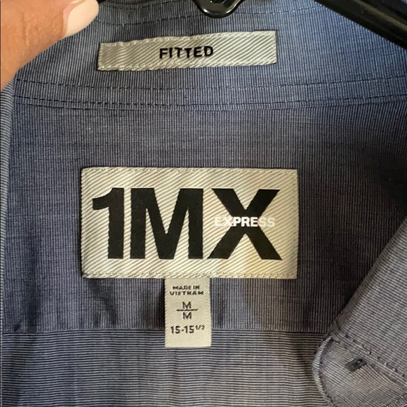 Express fitted 1MX long sleeve button down shirt - Picture 2 of 2